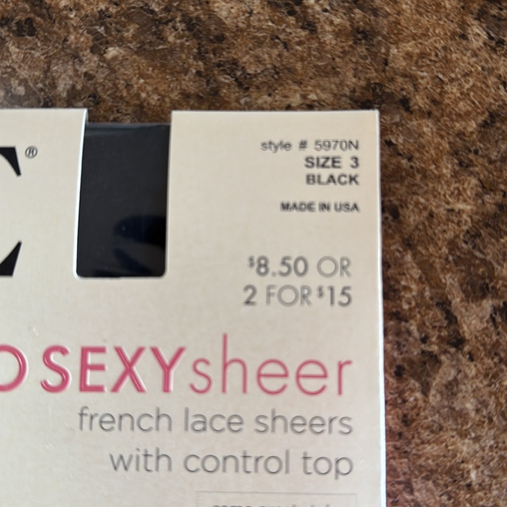 Vintage Hue So Sexy Sheer Lace Pantyhose - Picture 2 of 4